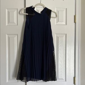 BCBGeneration Navy and Black Pleated Dress